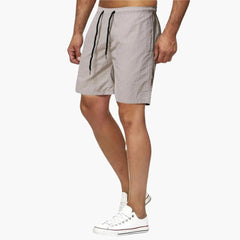 Herren Badeshorts Sommer mit Kordelzug und schnelltrocknendem Stoff in Grau