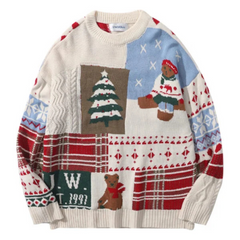 Unisex Klassischer Strickpullover | Weihnachten in Aprikose