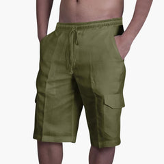 Herren Cargo Shorts mit Kordelzug und Taschen für den Sommer in Grün