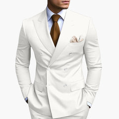 Zweireiher-Anzug für Herren - Klassisches Design mit Stil in Weiß