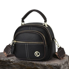 Fiona | Elegante klassische Schultertasche in Schwarz