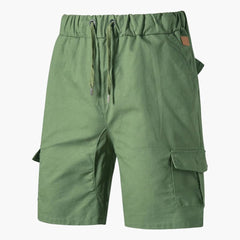 Herren Sommer Cargo Shorts mit Taschen und Kordelzug in Grün