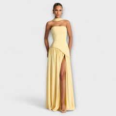 Ada - Elegantes Maxikleid in Gelb