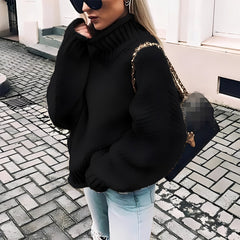 Brooke - Bequemer Rollkragenpullover in Schwarz
