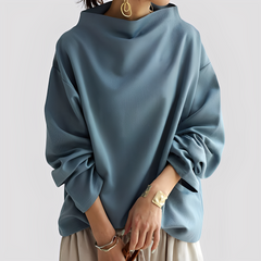 Twyla - Weit geschnittener Pullover in Blau