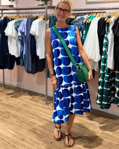 Karleshia - Bequemes Midikleid mit Rundhalsausschnitt in Blau