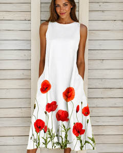 Denique - Vintage-inspiriertes Midikleid in Rot