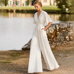Yoko - Eleganter und trendiger Jumpsuit in Weiß