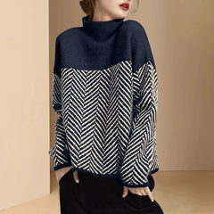 Esther - Retro-Pullover in Marineblau
