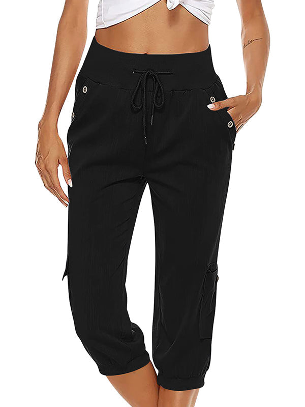 Kordelzug Hose mit Taschen für Damen