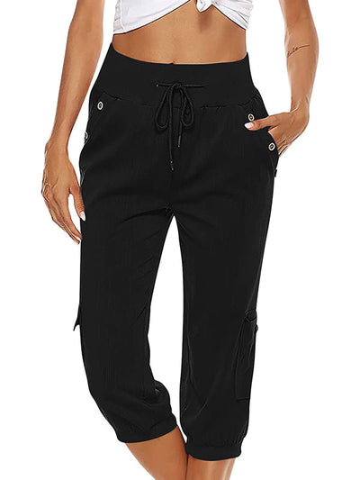 Kordelzug Hose mit Taschen für Damen