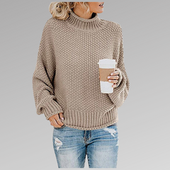 Natascha | Lockerer Winter Strickpullover in Beige
