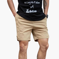 Herren Badeshorts mit Seitentaschen und elastischem Bund in Braun