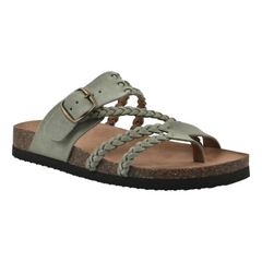Petrona - Gepolsterte geflochtene Sandalen in Grün