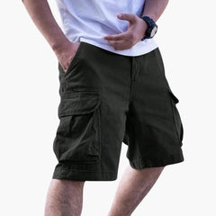 Herren Sommer Cargo Shorts mit Taschen und Reißverschlussverschluss in Schwarz