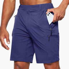 Herren Cargo Shorts mit Reißverschlusstaschen und Ripstop-Gewebe in Dunkelblau