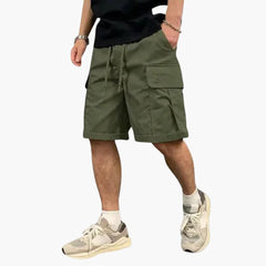 Herren Cargo Shorts mit Taschen und Kordelzug für den Sommer in Grün
