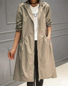Bellerose - Mittellanger Regenmantel - Mit Reißverschluss & Fronttaschen in Beige