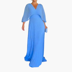 Elegantes Kleid – Damen Hochzeitsgastkleid in Maxilänge in Hellblau