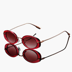 Damen Sonnenbrille mit runden Gläsern und UV-Schutz in Rotrosa