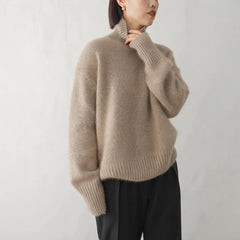Lea - Modischer Damen-Pullover mit Rollkragen in Khaki