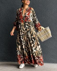Zeudi - Elegantes Boho-Kleid in Rot
