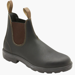 Herren Chelsea Stiefel mit Schaft und Einsätzen zum Hineinschlüpfen in Schwarz / Braun
