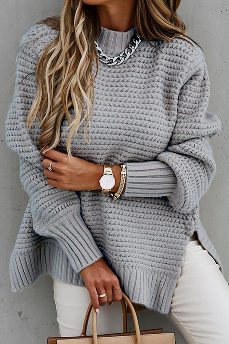 Lässiger Rundhals-Pullover für Frauen