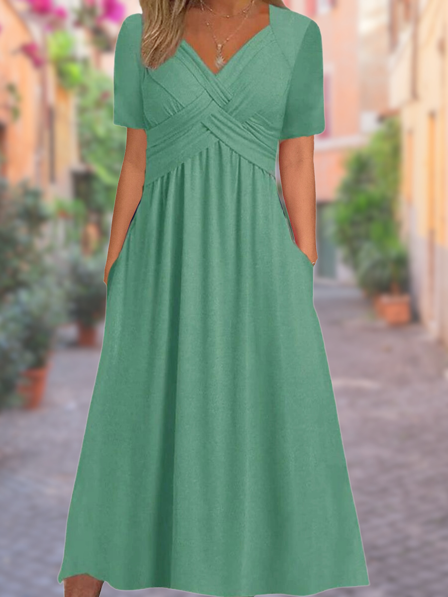 Crisscross Oberteil V-Ausschnitt Kleid für Damen