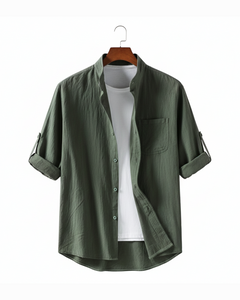 Max | Herren Button-Up Shirt Oliver im eleganten Stil in Grün