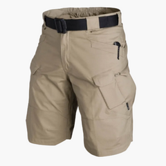 Outdoor-Shorts für Herren mit Multifunktionstaschen und Gürtel in Khaki