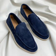 Elegante Wildleder Slipper in Marineblau