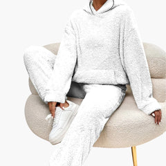 Teddy Hoodie Loungewear für Damen in Weiß