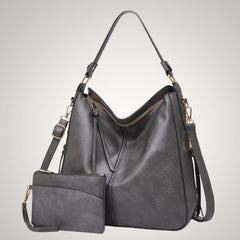 Allison | Damen Schicker Vielseitiger Leder Tasche in Grau 1