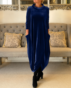 Zalinia - Kleid mit stilvollem Rundhalsausschnitt in Blau