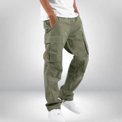 Herren Cargohose Wide Fit | Mit Taschen in Grün