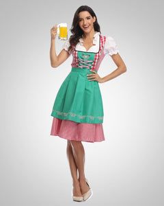 Greta | Damen Zeitloses Trachten Dirndl Midikleid in Grün