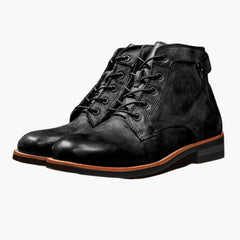 Schnürstiefel aus Leder für Herren in Schwarz
