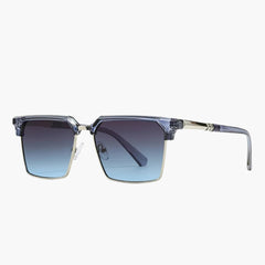Männer Sonnenbrille mit eckiger Fassung und UV400 Schutz in Blaugrau