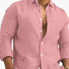 Leinenhemd für Herren in Rosa