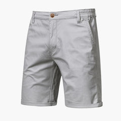 Herren Baumwollshorts mit Gummibund und Seitentaschen in Hellgrau