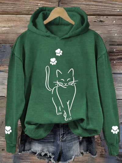 Kapuzenpulli mit Katzenmotiv für Frauen