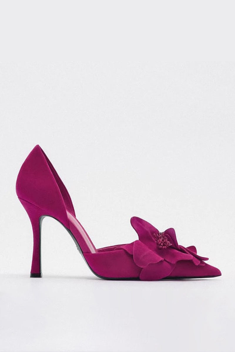 Maritza® | Spitzen High Heels mit Blumendekor