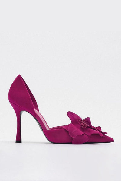 Maritza® | Spitzen High Heels mit Blumendekor