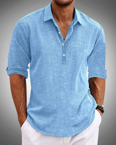 Sabbio Classic Cotton Shirt in Blue