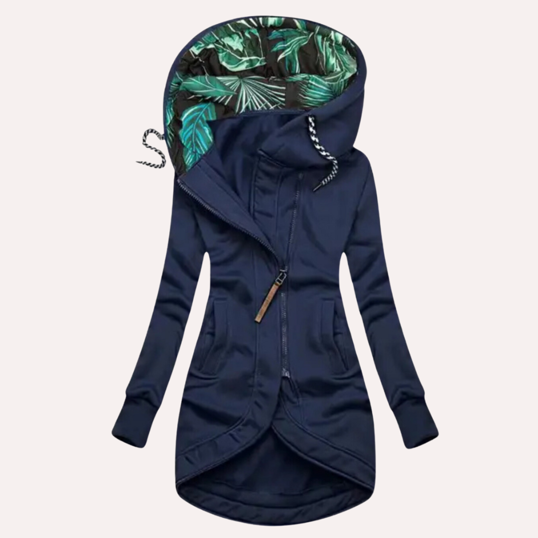 Damen Fleece Jacke mit Kapuze | Elegante