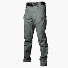 Herren Cargohose mit Stretchbund und Cargo-Taschen für Sommer in Graugrün