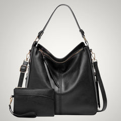 Allison | Damen Schicker Vielseitiger Leder Tasche in Schwarz 1