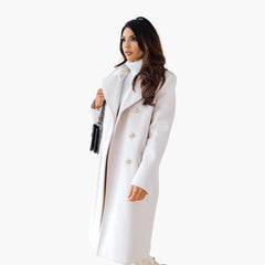 Lapel Collar Trenchcoat für Damen in Weiß