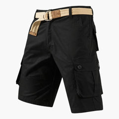 Cargoshorts mit Gürtel und Taschen - für Herren im Freizeitstil in Schwarz